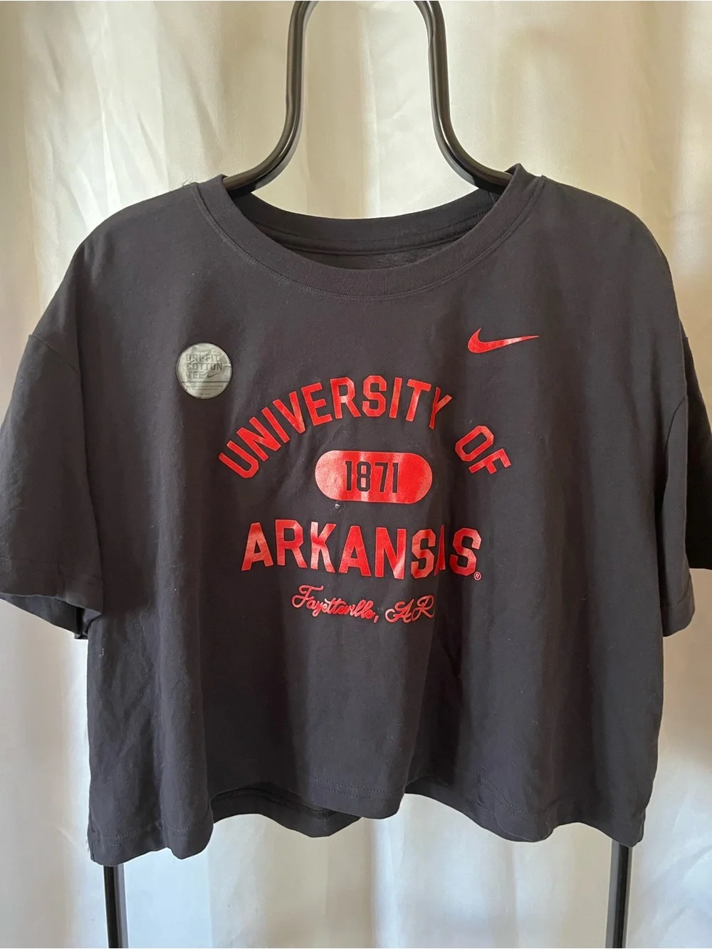 Nike Women's Arkansas Razorbacks Black Dri-FIT Cotton Crop T-Shirt